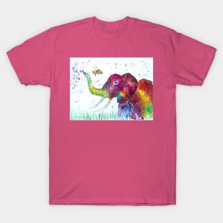 Colourful Elephant and a Bumble bee T-Shirt